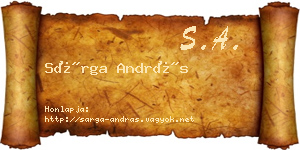 Sárga András névjegykártya