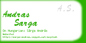 andras sarga business card